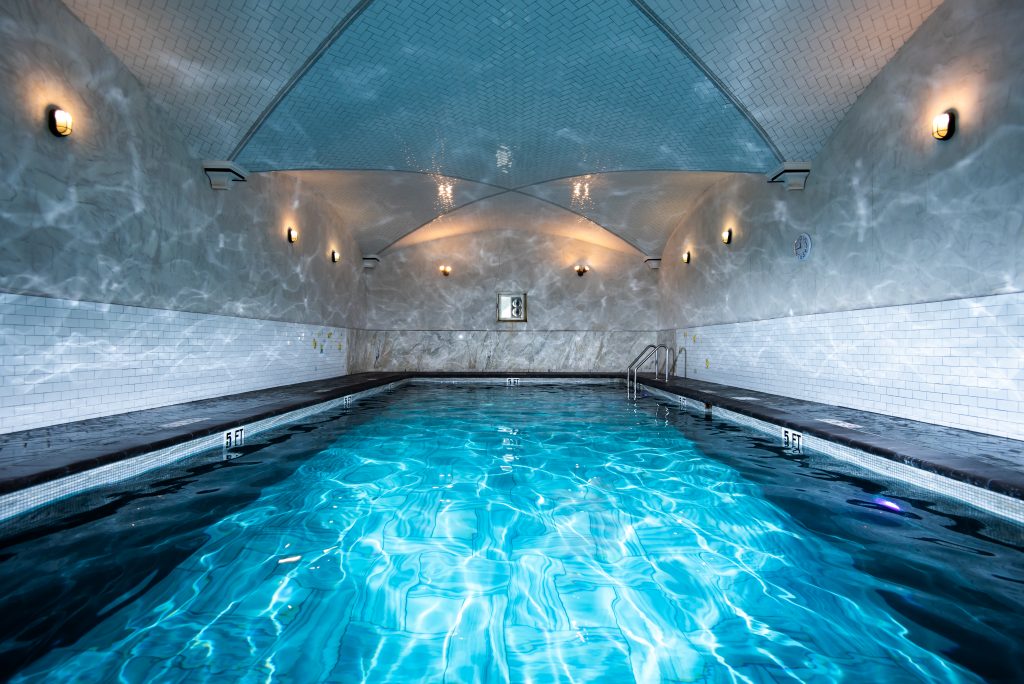 Salt water indoor heated pool